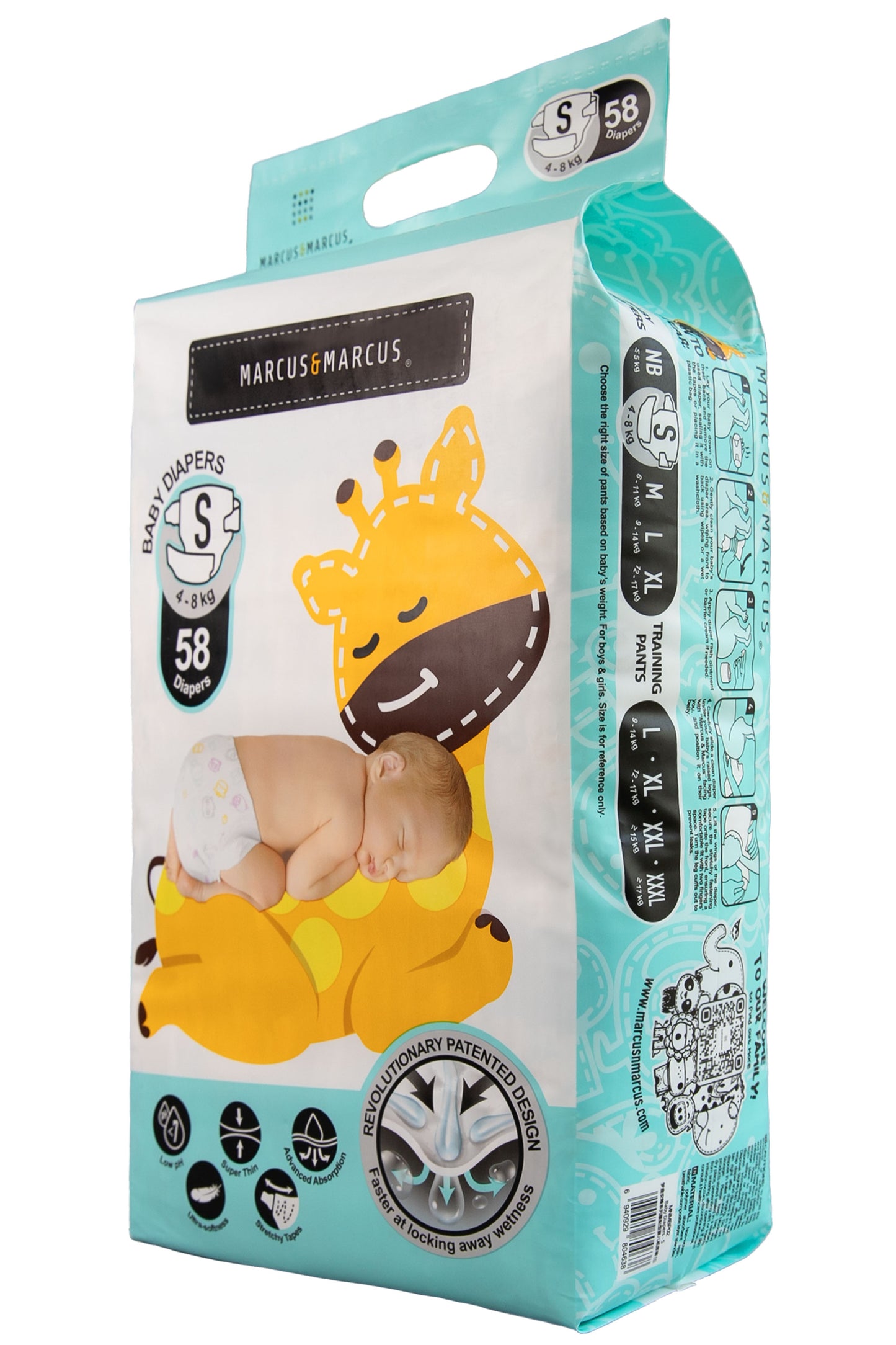 Marus & Marcus diaper, S size, super absorbency